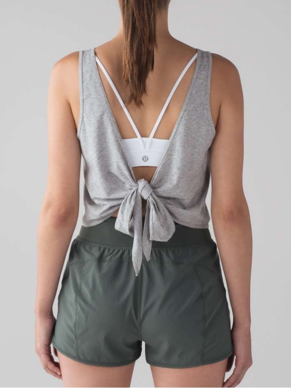 Lululemon Its A Tie Tank in Heathered Core Light Grey